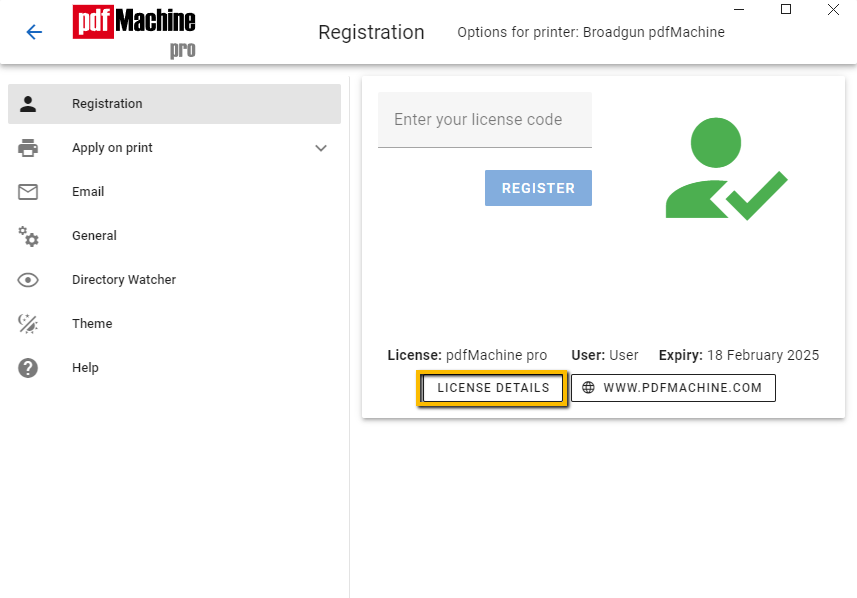 register pdfmachine